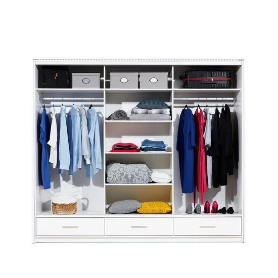 Dulap Marsilya cu uși glisante, finisaj mat și structură robustă, 250x61x222 cm, alb picture - 2