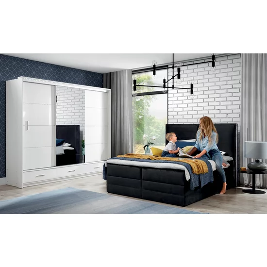 Dulap Marsilya cu uși glisante, finisaj mat și structură robustă, 250x61x222 cm, alb picture - 4