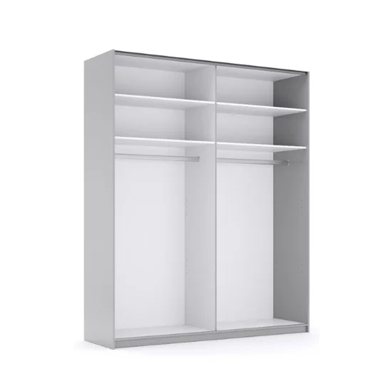 Dulap Megy cu uși culisante, compartimentare eficientă, sistem glisant, 240x200x61.5 cm, gri lucios picture - 2