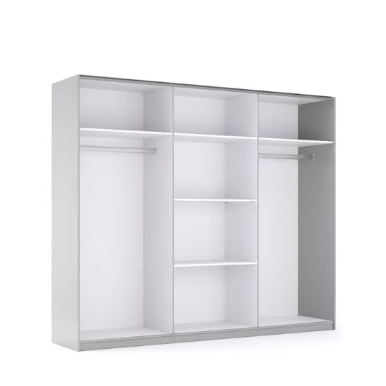 Dulap Megy cu uși culisante, spațios și funcțional, 210x250x61.5 cm, gri lucios picture - 2