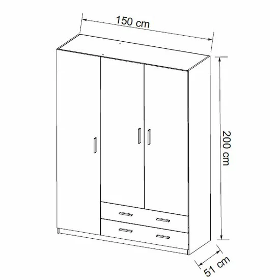 Dulap MUPO SZF3D3S, 3 Uși și 2 Sertare picture - 12