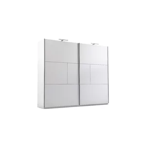 Dulap Nimes cu compartimentare spațioasă și design modern, din PAL melaminat, 250x65x215 cm, alb