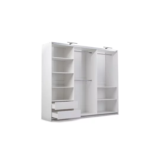 Dulap Nimes cu compartimentare spațioasă și design modern, din PAL melaminat, 250x65x215 cm, alb picture - 2