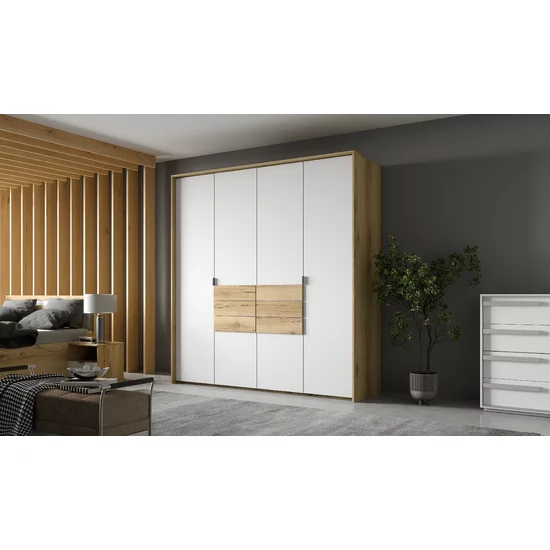 Dulap Panama cu uși glisante, feronerie Hettich și carcasă din PAL melaminat, 208x65x217 cm, stejar picture - 3