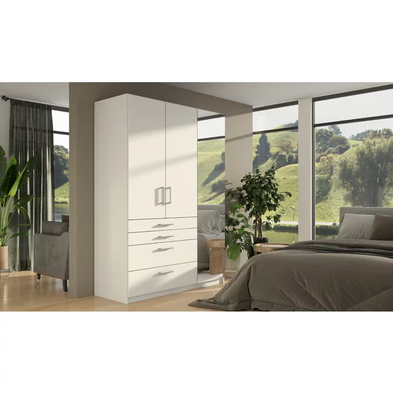 Dulap Pekos cu finisaj lucios, uși glisante și carcasă din PAL, 150x60x210 cm, alb picture - 4