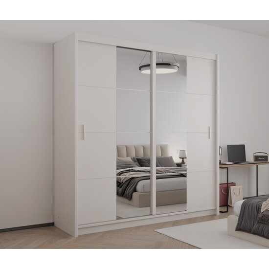 Dulap Porto 2, structura solidă, compartimentare practică, uși culisante, finisaj elegant, 203x61x215 cm, casmir picture - 2