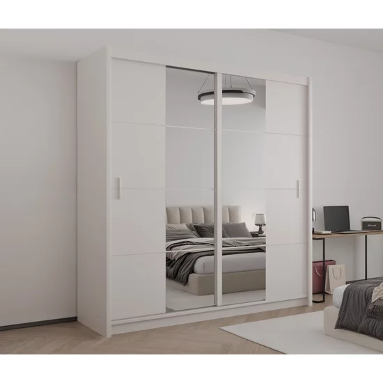 Dulap Porto 2, structura solidă, compartimentare practică, uși culisante, finisaj elegant, 203x61x215 cm, casmir picture - 2