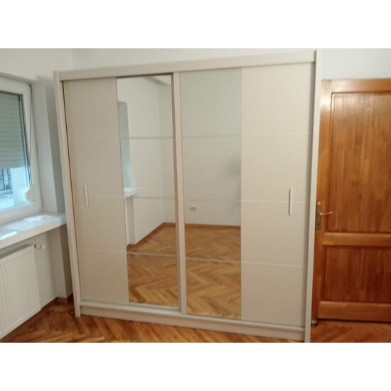 Dulap Porto 2, structura solidă, compartimentare practică, uși culisante, finisaj elegant, 203x61x215 cm, casmir picture - 4