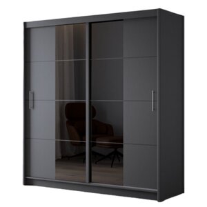 Dulap Porto 2 - 203x61x215 cm Grafit Cu Oglinda