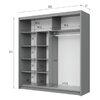 Dulap Porto 2 - 203x61x215 cm Grafit Cu Oglinda picture - 2