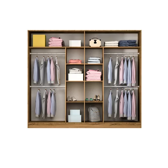 Dulap Praga cu compartimentare eficientă și PAL melaminat, 250x565x210 cm, alb picture - 2