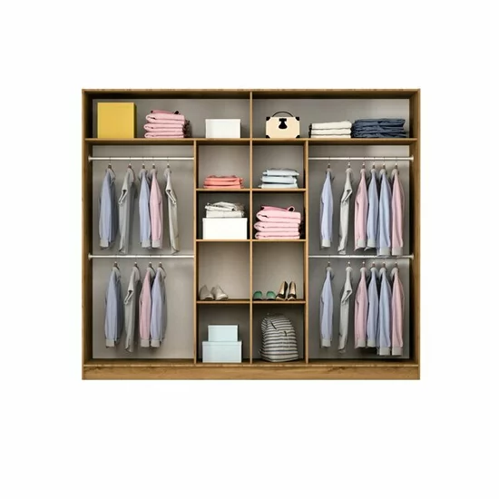 Dulap Praga, design modern, uși glisante, compartimentare generoasă, finisaj elegant, 250x65x210 cm, casmir picture - 2