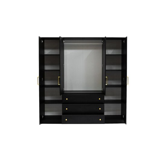 Dulap Retro D4 196x58x200 cm Negru picture - 5