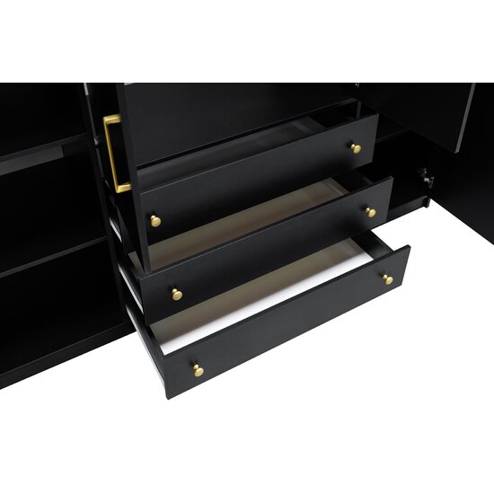 Dulap Retro D4 196x58x200 cm Negru picture - 3