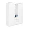 Dulap Siena D3, compartimentare eficientă și oglinzi incluse, PAL melaminat, 149x58x200 cm, alb picture - 1