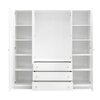 Dulap Siena D4, spațiu generos cu patru uși și oglinzi, PAL melaminat, 196x58x200 cm, alb picture - 3
