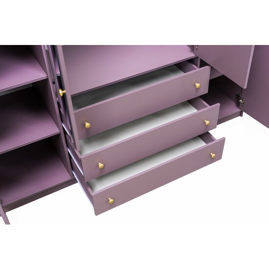 Dulap Siena II D4, 4 uși cu spațiu generos, PAL melaminat, 196x57.5x200 cm, Verde picture - 5