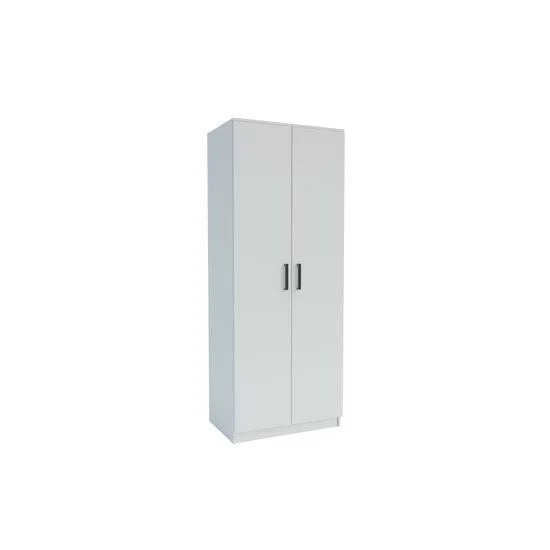 Dulap Simple Grey Craft 2D, 2 uși, bară haine + polite, PAL melaminat, 205x80x52 cm, gri craft picture - 4