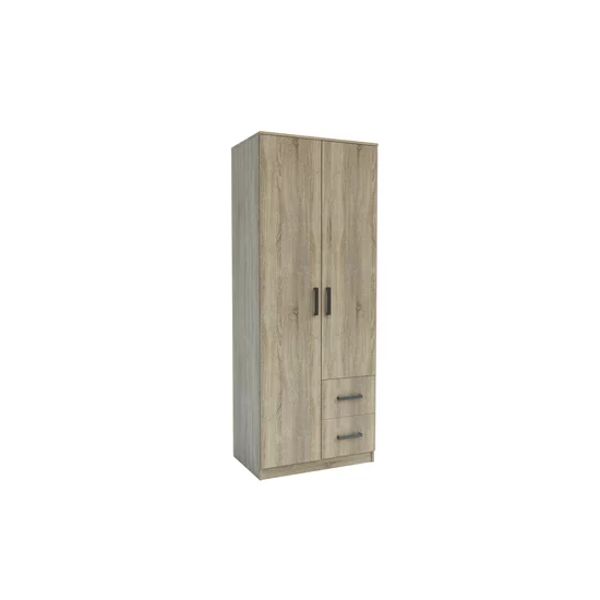 Dulap Simple Sonoma 2D cu sertare, structură PAL melaminat, design modern, 205x80x52 cm, Sonoma picture - 5