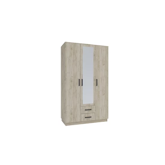 Dulap Simple Sonoma 3D cu sertare, structură PAL melaminat, organizare practică, 205x120x52 cm, Sonoma picture - 3