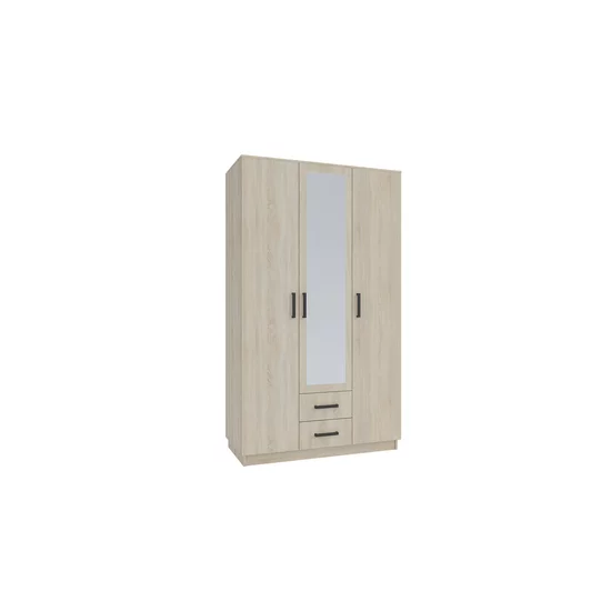 Dulap Simple Sonoma 3D cu sertare, structură PAL melaminat, organizare practică, 205x120x52 cm, Sonoma picture - 4