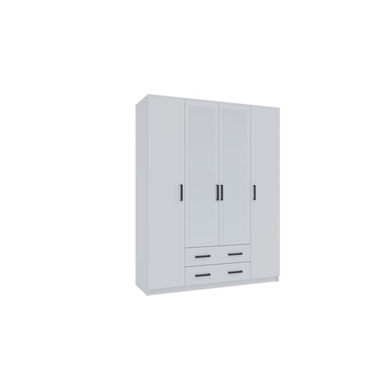 Dulap Simple Sonoma 4D, structură PAL melaminat, compartimentare eficientă, design minimalist, 205x160x52 cm, Sonoma picture - 6