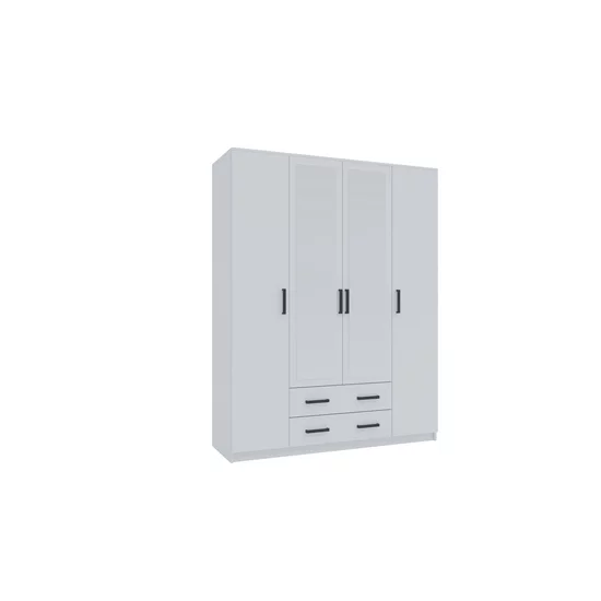 Dulap Simple Sonoma 4D, structură PAL melaminat, compartimentare eficientă, design minimalist, 205x160x52 cm, Sonoma picture - 6