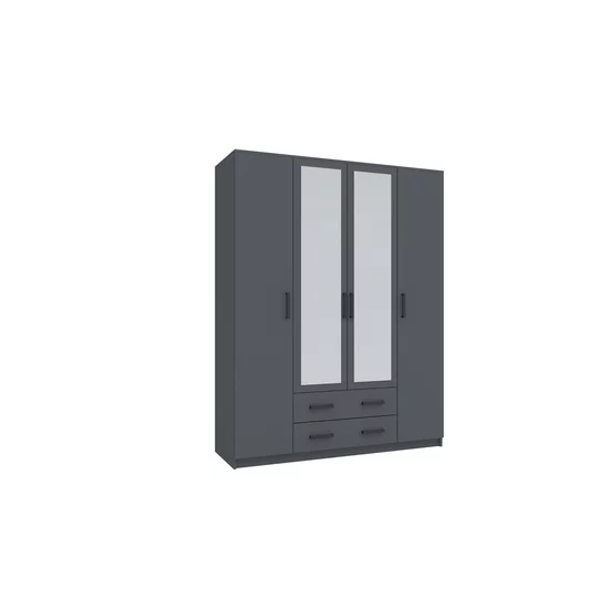 Dulap Simple Sonoma 4D, structură PAL melaminat, compartimentare eficientă, design minimalist, 205x160x52 cm, Sonoma picture - 7