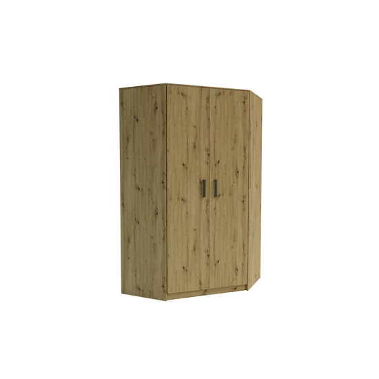Dulap Simple Sonoma pe colț, structură PAL melaminat, spațiu depozitare inteligent, 205x150x52 cm, Sonoma picture - 3