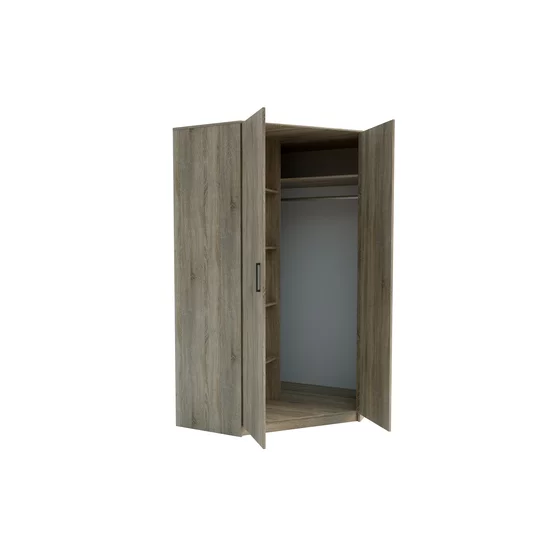 Dulap Simple Sonoma pe colț, structură PAL melaminat, spațiu depozitare inteligent, 205x150x52 cm, Sonoma picture - 2
