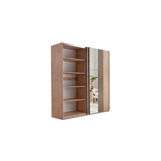 Dulap Sintra Modern, PAL Laminat, 203x215x65 cm, Stejar Wotan picture - 3