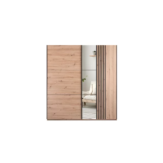 Dulap Sintra Modern, PAL Laminat, 203x215x65 cm, Stejar Wotan picture - 4