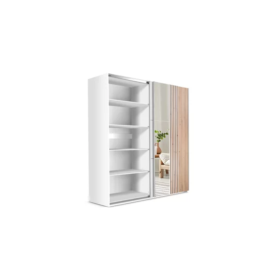 Dulap Sintra Modern, PAL Laminat, 203x215x65 cm, Stejar Wotan picture - 5