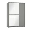Dulap Split Platinum cu uși glisante și PAL melaminat, 157x65x217 cm, gri picture - 1