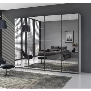 Dulap Syncrono - 271x230x62 cm, full oglinda, carcasa alba