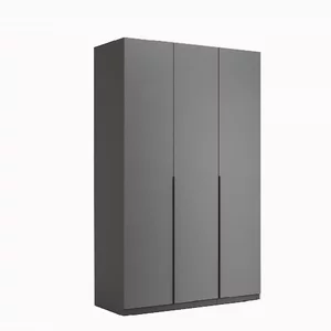 Dulap Teo cu 3 uși, funcționalitate ridicată și finisaj modern, material PAL și MDF, 210x134.4x55 cm, gri