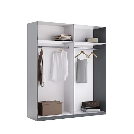 Dulap Teo cu 4 uși, spațiu generos de depozitare, material PAL și MDF, 210x179.2x55 cm, gri picture - 2