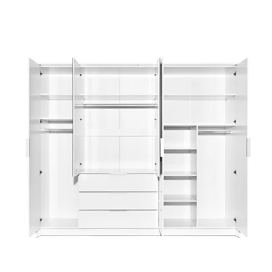 Dulap Togo cu sistem glisant și structură din PAL, 255x65x217 cm, alb picture - 2