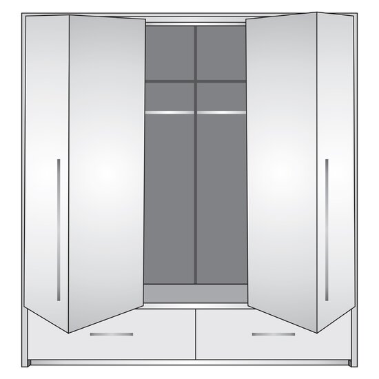 Dulap Toledo 210x65x217 cm Alb picture - 3