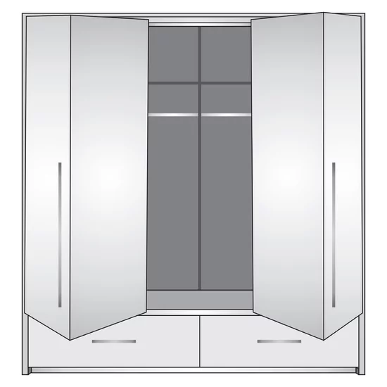 Dulap Toledo cu feronerie rezistentă și carcasă PAL, 210x65x217 cm, alb picture - 3