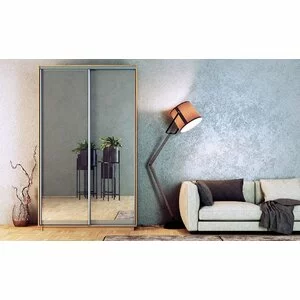 Dulap cu uși culisante cu oglindă, structură PAL, 1.50x2.20x0.60 m