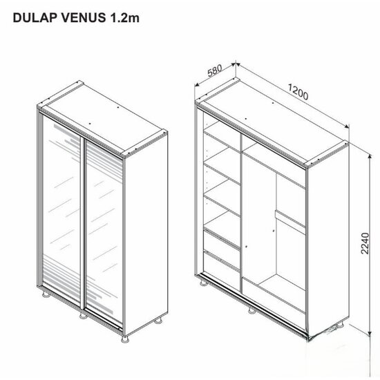 Dulap Venus 120 cm Sonoma Inchis picture - 4