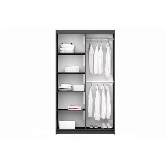 Dulap Vigo, 2 uși glisante, PAL melaminat rezistent, feronerie Hafele, 150x65x215 cm, platinum picture - 2