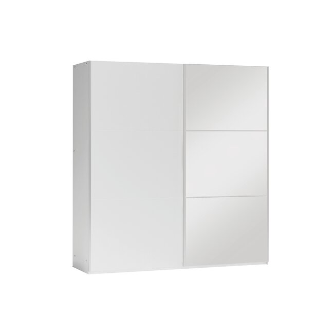 Dulap Vigo, 2 uși glisante, PAL melaminat rezistent, feronerie Hafele, 150 cm, alb