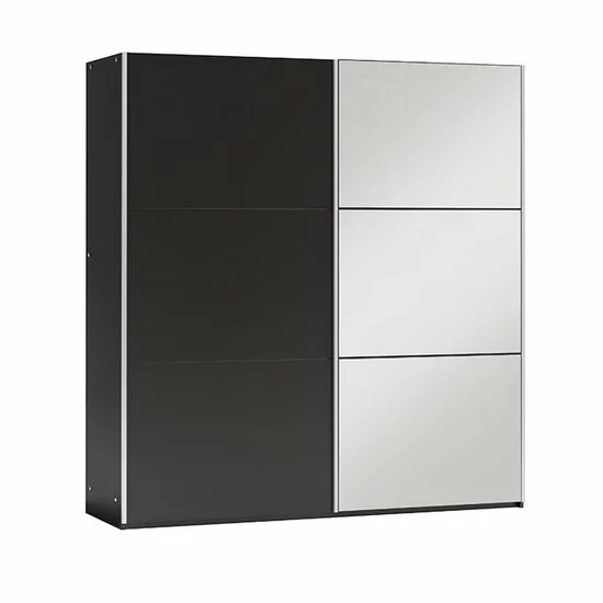 Dulap Vigo cu sistem glisant și spațiu generos, pal melaminat, 200x65x215 cm, grafit picture - 3