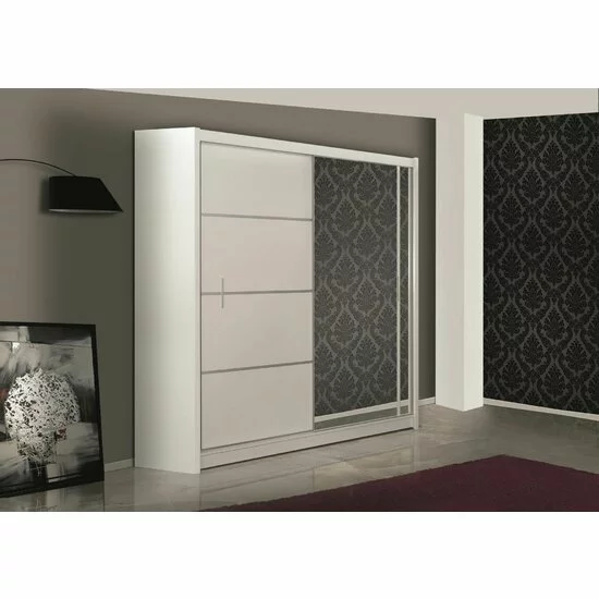 Dulap Vista cu feronerie Hafele și ghidaje aluminiu, pal melaminat, 180x61x215 cm, alb picture - 5