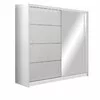 Dulap Vista cu uși glisante și oglinzi, pal melaminat, 203x61x215 cm, alb picture - 3