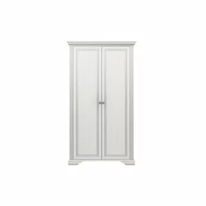Dulap White 2D, 2 uși, MDF frezat și PAL melaminat, 126x63.5x221 cm, frasin alb și pin argintiu