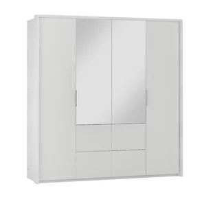 Dulap Wieden cu uși glisante și feronerie premium, PAL melaminat, 208x65x217 cm, alb