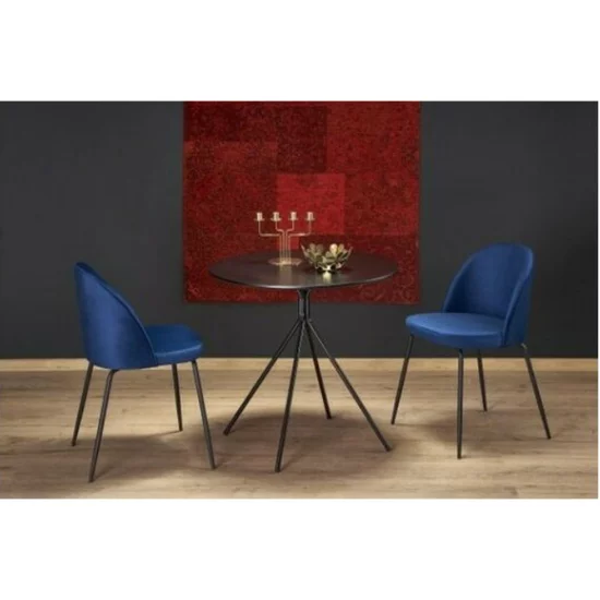 Masă rotundă Fondi, design compact și elegant, PAL, 80x75 cm, negru picture - 2